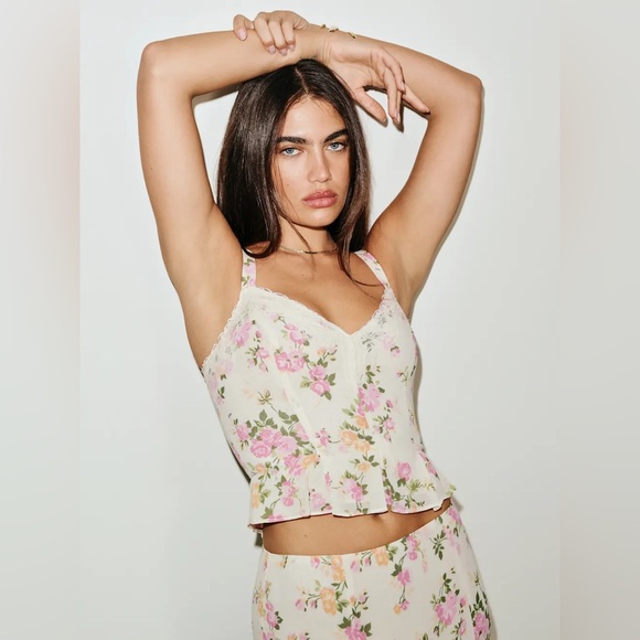 Reformation Floral Midi Dress - White and Pink - Picture 6 of 16